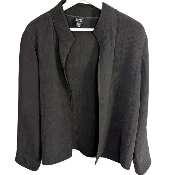 Eileen Fisher Silk Blend Crepe Jacket Size Medium - Picture 1 of 6